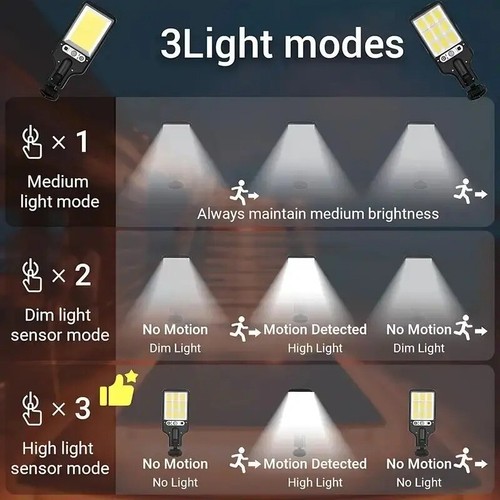 4-Pack Solar Street Lights 108 LED Motion Sensor Outdoor Wall Lamp w/ Remote - Picture 6 of 7