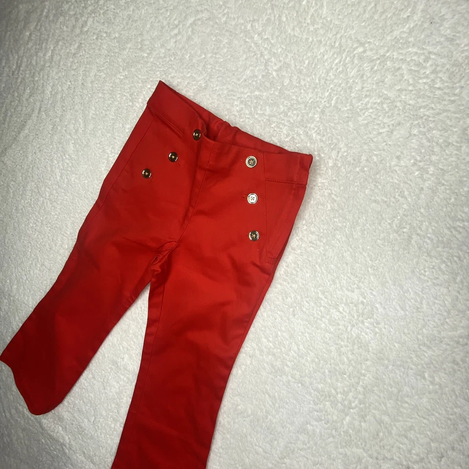 Janie and Jack Niños Niñas Rojo Pantalón Abotonado Talla 5 Foto 3 de 4