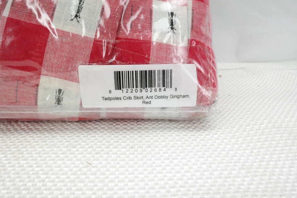 Falda Cuna Renacuajos Ant Dobby Guinga Roja 28 x 52 x 16" Caída TF Foto 2 de 4