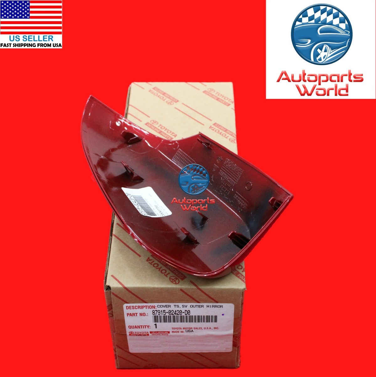 GENUINE TOYOTA 14-19 COROLLA PASSENGER BARCELONA RED MIRROR COVER