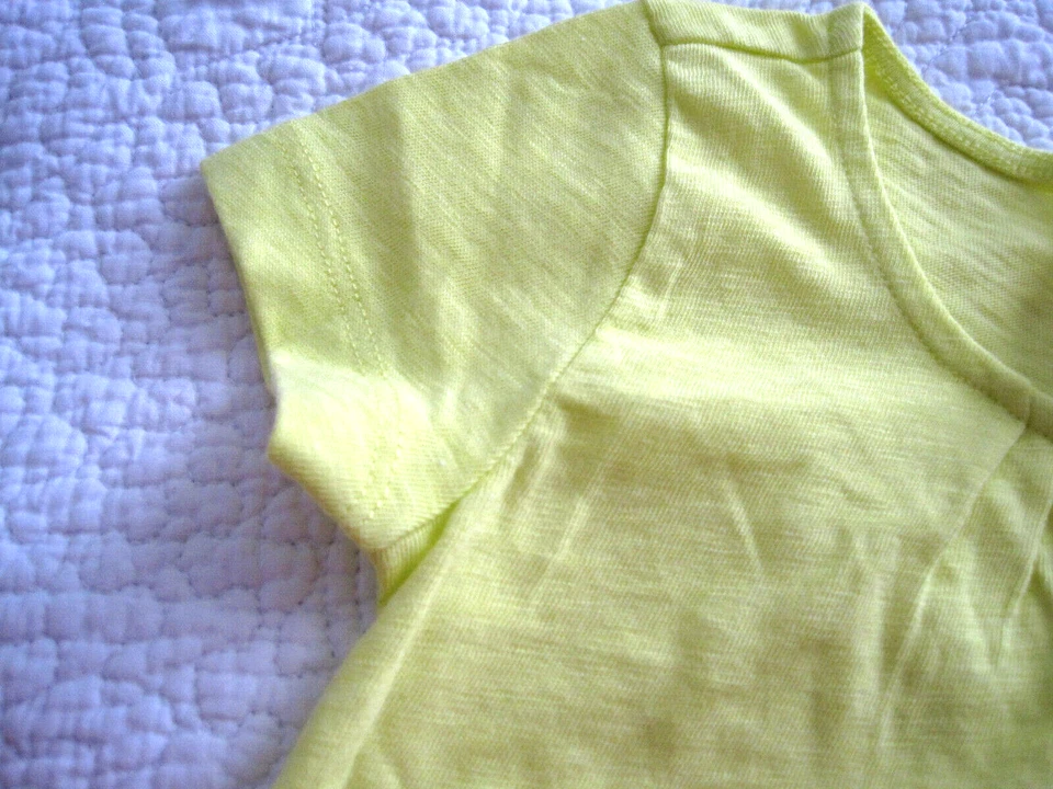 Girls Crewcuts Longer Knit T Shirt Bright Yellow New W/ Tags Size 3 Short Sleeve - Image 3 of 4