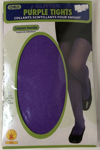 Purple Glitter Tights Small size 40-50 