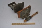 Antique woodworking bench vise Columbian 5-C opens 10" Original paint vintage