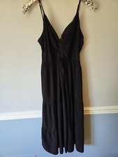 New Ann Taylor LOFT Black Dot Midi Dress Sz 10