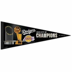 2020 City Of Champions Los Angeles Dodgers Lakers 12x30 Premium Pennant New Ebay