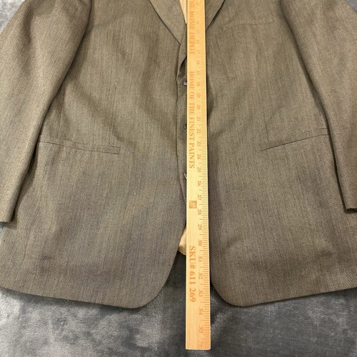 J. Ferrar Blazer Jacket Mens 42R Brown Sport Coat Formal Polyester Wool Outdoor - Picture 12 of 14