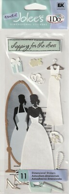 RARE Jolee's I DO SHOPPING FOR THE DRESS 3-D Stickers 66152 FAST FREE ship!