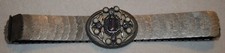 VINTAGE STRETCH BELT SILVER METAL SNAKE FISH SCALE JEWEL BUCKLE