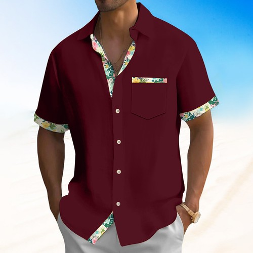 Men's Hawaiian Shirt, Vintage Short Sleeve Button Down Bowling Beach Shirts W - Picture 34 of 42