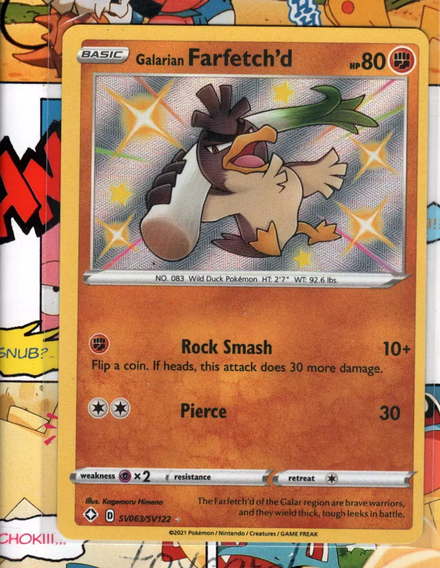 Pokemon Shining Fates Galarian Farfetch'd SV063