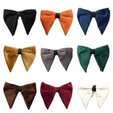Men's Solid Velvet Oversized Big Bow Tie Wedding Party Tuxedo Business Bowtie