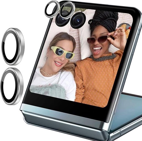 For Motorola Razr+ 2024 Metal Ring+Tempered Glass Camera Lens Screen Protector - Picture 8 of 28