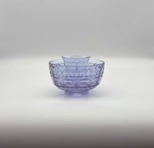 Wisteria Fostoria Hermitage Ice Dish & Wisteria Crab Insert