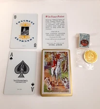CONGRESS Playing Cards Hunter Scene Gold Edges JOKER Capitol Building Tax Stamp