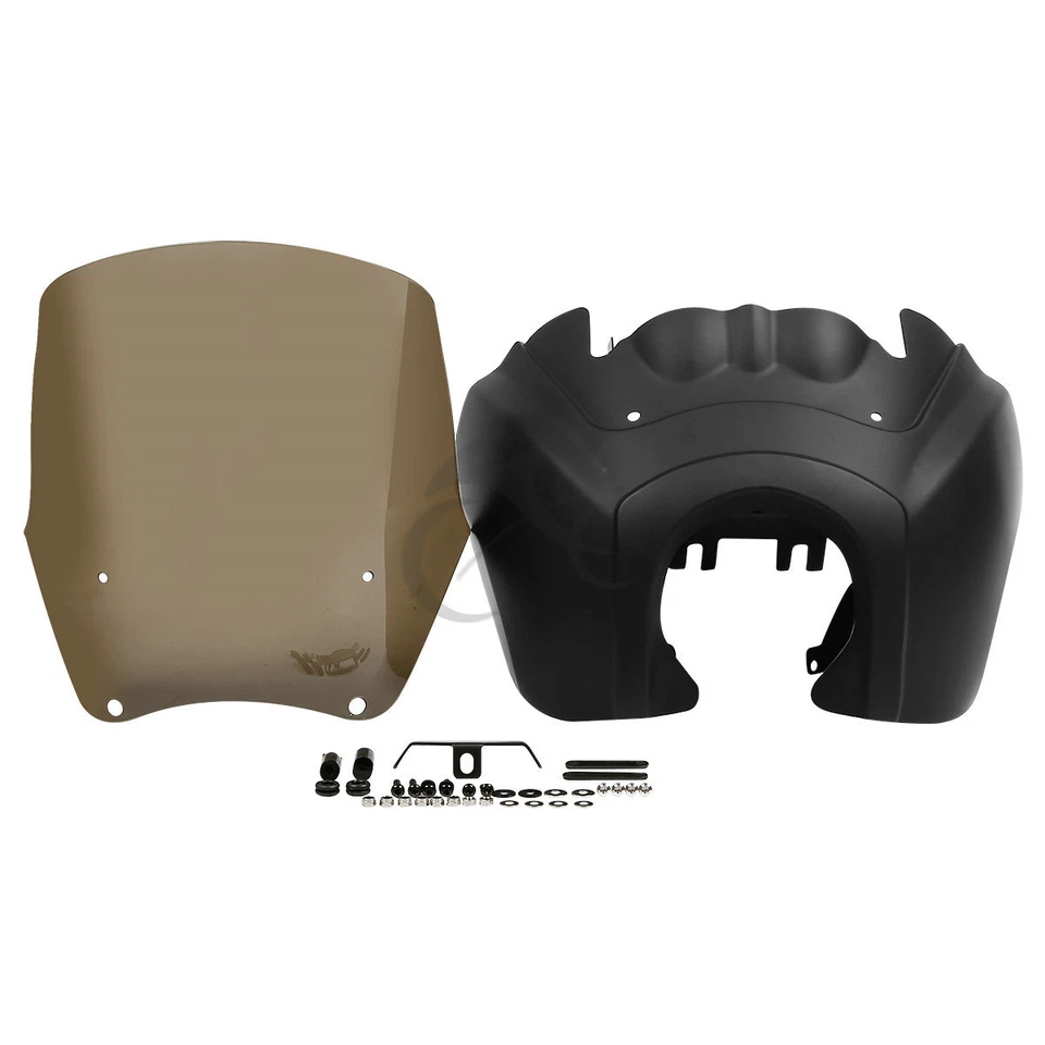 Матовые черные обтекатели передних фар с лобовым стеклом подходят для Harley Dyna 2006-2017 - Изображение 3 из 4