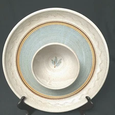 Chip And Dip Hand Made Pottery Chip And Dip Plate And Bowl Attached