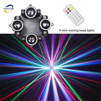 Four Mini Moving Head Beam Light 150W Beam Laser Aperture 3 in 1 DJ Effect Light