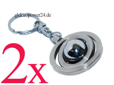 2x LED LENSER Schlüsselanhänger aus Edelstahl mit Kugel/Geschenk mit Design