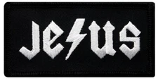 JESUS PATCH RELIGIOUS God Christian LIGHTNING BOLT embroidered iron-on NAMETAG