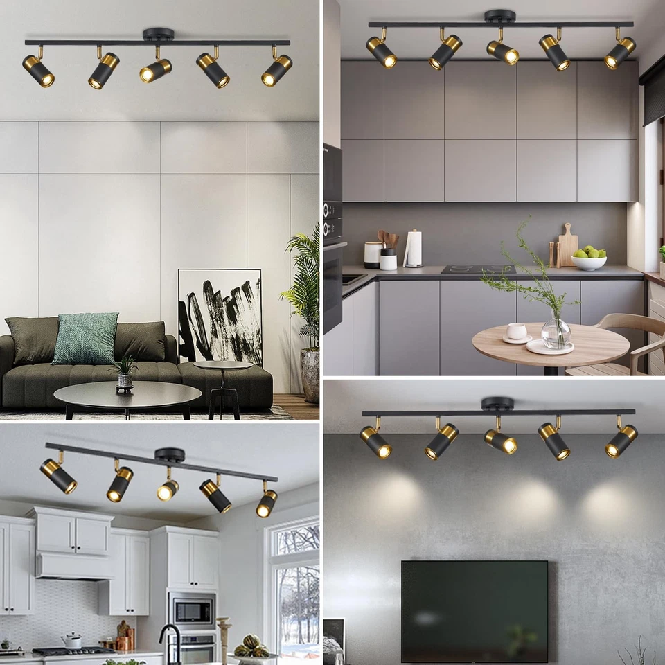 Modernos accesorios de iluminación LED flexibles para orugas de mediados de siglo 5 vías interior... Foto 4 de 4