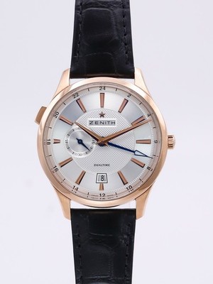 Zenith Elite Captain Dual Time 18.2130.682 18k Rose Gold 40 mm Watch - 7663