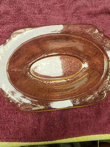 Vintage Yellow Golden Depression Glass Approx. 10" Serving Dish