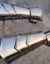 Medieval Knight Suit Bracers Steel Pair Arm Guard LARP Warrior Bracers Armor
