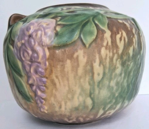 Vintage Roseville Pottery Wisteria Vase Pot Tan/Brown 632-5" Excellent