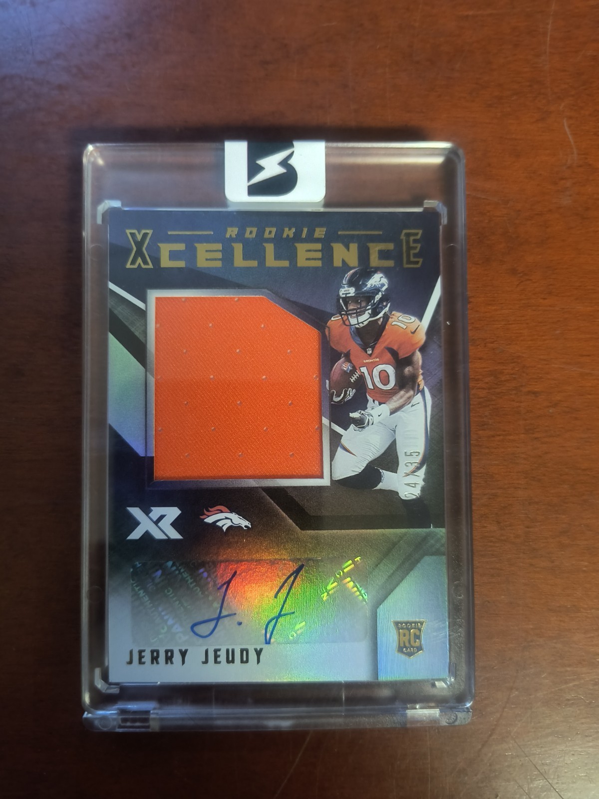 Jerry Jeudy Panini XR Rookie Xcellence Autograph Swatches #RXCJJ Base