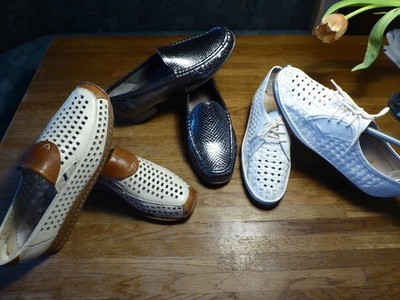 3 Paar Damen Schuhe Gr.38 Chr.Dietz CD Rieker Antistress JENNY Weiß Grau