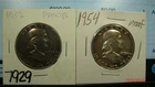 1952-P and 1954-P  PROOF Franklin Half Dollars 90% SILVER (2 Proof Coins)