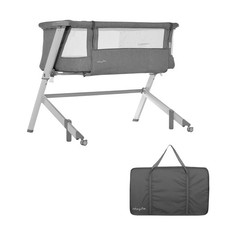 Dream On Me Skylar Bassinet and Bedside Sleeper in Grey, Lightweight Grey