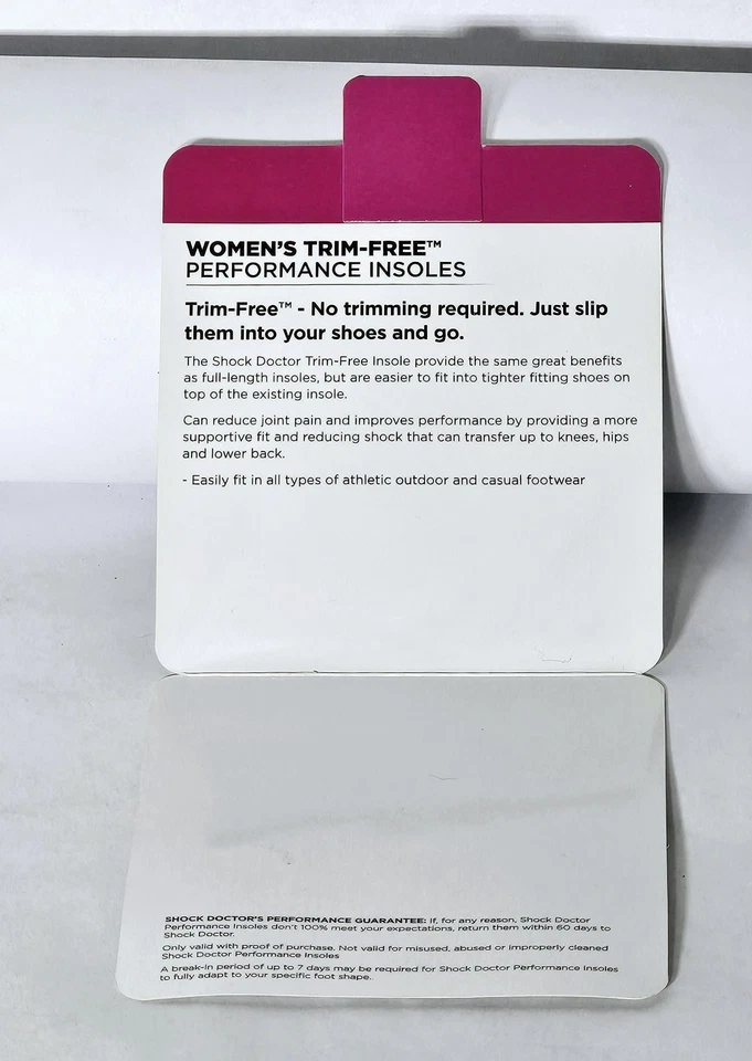 ***SHOCK DOCTOR Plantillas para mujer sin recortes (talla de zapato: 5 - 6,5) 1027 SE (1 par)* Foto 3 de 4