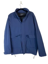 Proof Huckberry Men Blue Field Jacket Size Medium Water Resistant Packable Hood