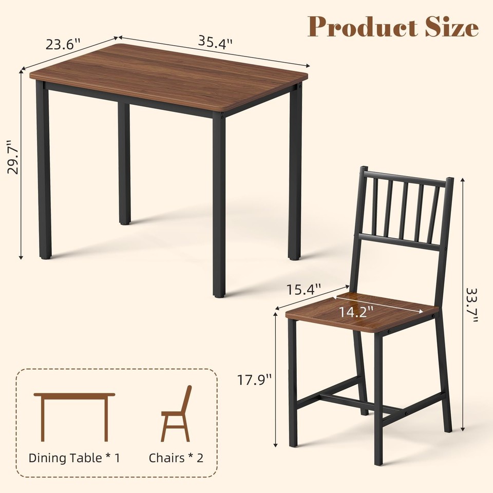 Compact Outlets For Kitchen Yafylly Small Space 3 Piece Dining Table Set for 2, Compact Kitchen ...