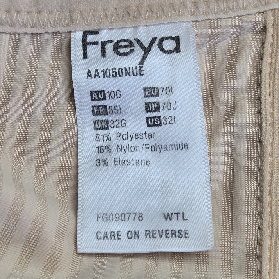 Sujetador Freya 32I Beige Rayas Ídolo Moldeado Correa Con Aros LEER Foto 3 de 4