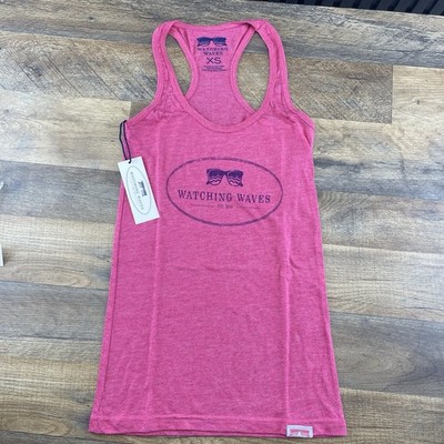 Watching Waves Size XS Womens Heather Pink Tank Top Private Selection Apparel