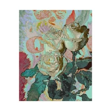 Flowers211 by artist Cori Carroll, textured watercolor paper print, unframed