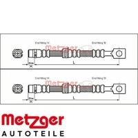 2X Bremsschlauch Metzger 4112825 2 BremsschläUche Rechts Links Vorne FüR Opel