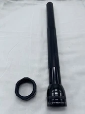 VTG Mag-Lite Flashlight 6D Cell Night Stick Black Aluminum 19.5" USA EUC WORKS