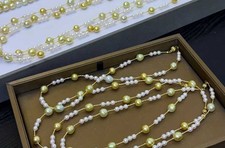 Value 47cm or 85cm  Aurora south sea pearl 18K SOLID GOLD  necklace