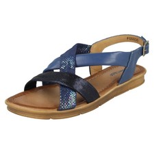 Ladies Leather Collection Flat Slingback Sandals *F0R0035*