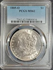 1885-O Morgan Silver Dollar PCGS MS62
