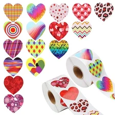 1000 Pcs Self-Adhesive Labels Valentine s Day Gift Sticker Sticker Heart Sticker