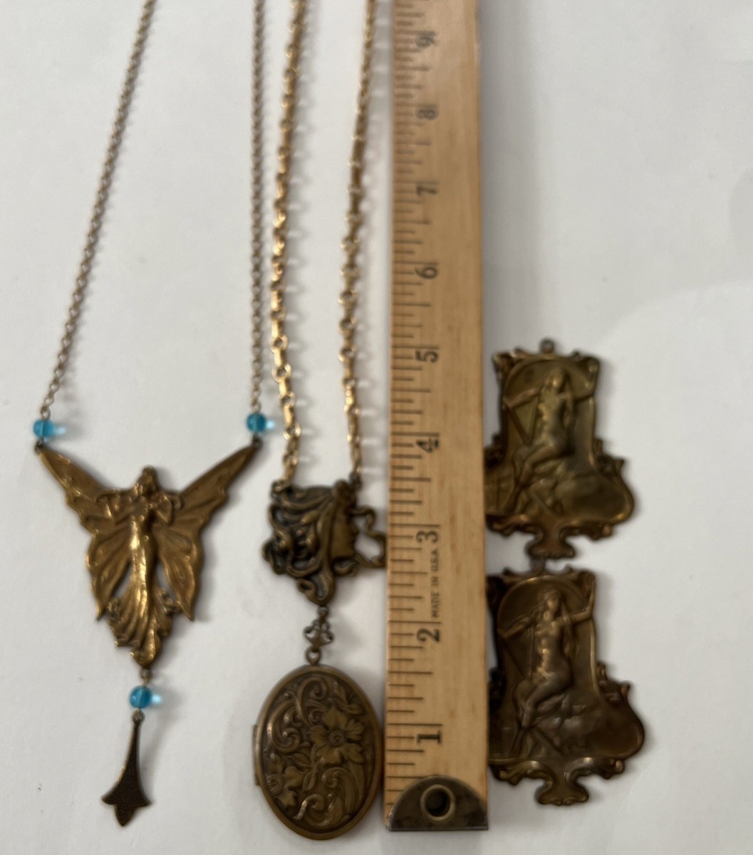 Vtg Pididdly Links By Kingston NY Fairy Crystal Necklace+ Locked