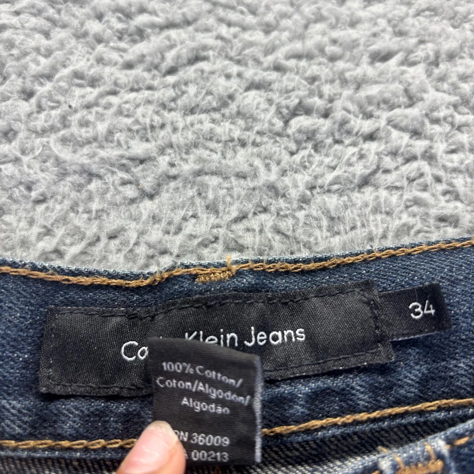 Vintage Calvin Klein Jeans Mens 36x34 Blue Dark Wash Cotton Relaxed Straight - Image 3 of 4