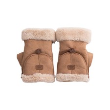 Fingerless Sheepskin Mittens Double Faced Sheepskin Mittens With Fingers