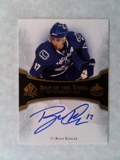 2007-08 SP Authentic Ryan Kesler #ST-KE Sign of the Times Auto Autograph Canucks