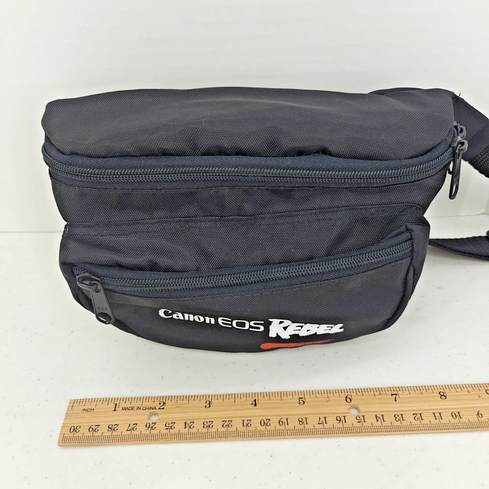 Riñonera de cintura para cámara Canon EOS 2 compartimentos con cremallera almacenamiento de colección Foto 2 de 4