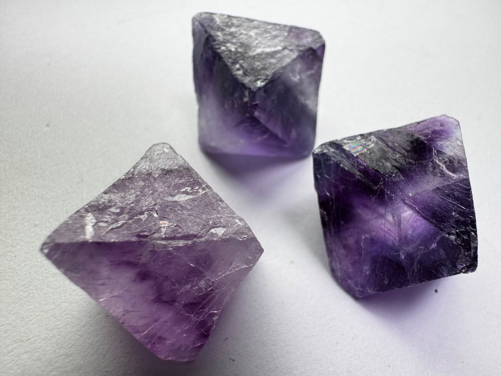 Purple Fluorite from China - 3 pieces - 35g